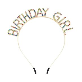 Birthday Headbands for Women Birthday Gold White Tiaras and Crowns for Women Girls Christmas Birthday Party Decorations Happy Birthday Princess Crown Rhinestone Happy Birthday Accessories Crown