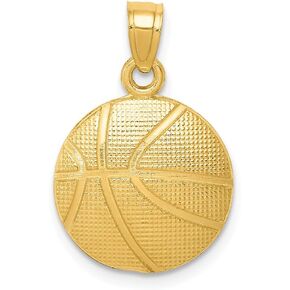 Solid 10k Yellow Gold Basketball Pendant Charm