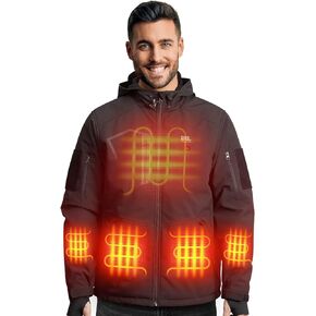 KEMIMOTO Heated Jackets for Men with 15000mAh Battery Pack, Winter Outdoor Warming Soft Shell Electric Heating Coat