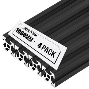 10PCS 39.4inch 2020 Aluminum Extrusion,T Slot Extruded Aluminum Rail, European Standard Anodized Black Linear Rail, for 3D Printer Laser Engraving Machine CNC Workbench DIY (1000MM, 10)