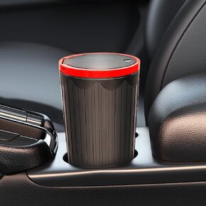 Car Trash Can Bin with Lid Car Garbage Can Cup Holder Universal Leakproof Vehicle Garbage Can Bin with 1 Roll Trash Bags Car Organizers Car Accessories