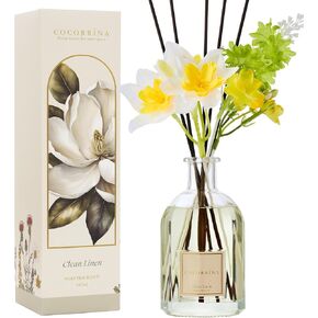 COCORRÍNA Reed Diffuser - Cherry Blossom 8.5 Fl.oz/ 250ml Flower Diffuser with 8 Sticks, Reed Diffusers for Home Bathroom Shelf Decor (Botanical Flower Collection)