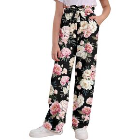 Girls Christmas Pants Xmas Cute Print Elastic Waist Soft Comfortable Lounge Bottoms Size 7-14
