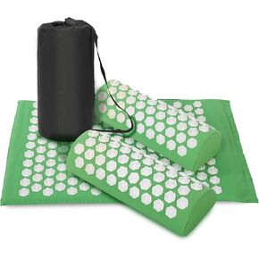 PAALCO Acupressure Mat - Acupuncture Mat with 2 Pillows Massage Mat Set for Pain Relief Relieving Back and Neck Pain Acupressure Tool