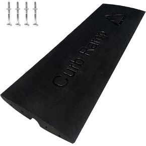 All Black Rubber Driveway Ramps 66139lbs Capacity Low Profile Car Threshold Ramp Curbside Bridge Ramps for Loading Dock, Garage, Sidewalk, Truck, Scooter, Bike, Motorcycle & Wheelchair