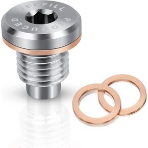 Magnetic Stainless Steel Crankcase Engine Oil Drain Plug with Copper Washer Fit for CR250 CR480, Polaris RZR Sportsman Ranger Scrambler, Kawasaki, Yamaha and More Select ATV,Bike, Motor Models