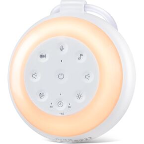 Portable White Noise Machine - Newest Sound Machine for Baby Adult, 24 Soothing Sound & 7 Colors Night Light, Noise Machine with Recording Function, Memory Function for Home, Travel, Office