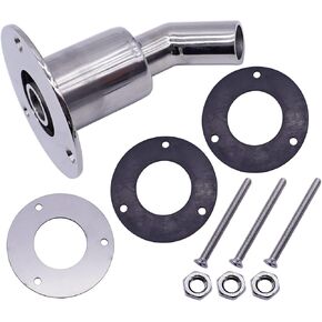 Marine Heater 24 mm Exhaust Hull Skin Fitting, 316 Stainless Steel Curved Tube Pipe Socket Hardware kit for Diesel Parking Heaters
