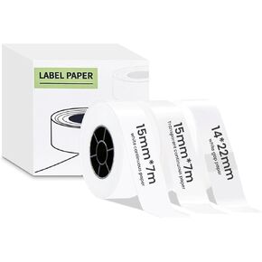 vretti HP4 Label Maker Tape,3 Rolls of Thermal Stickers Waterproof and Greaseproof Paper for Office and Home 160 Labels/roll (Transparent/White)