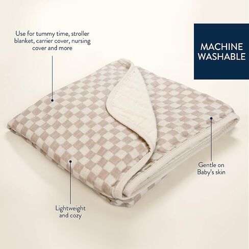 بطانية أطفال من Itzy Ritzy - بطانية ناعمة متعددة الاستخدامات من الموسلين القطني - يمكن استخدامها كحصيرة لوقت البطن، وغطاء للرضاعة، ومظلة لعربة الأطفال والمزيد - بمقاس 76.2 سم × 101.6 سم، ويمكن غسلها في الغسالة (طباعة بقرة) in Kuwait