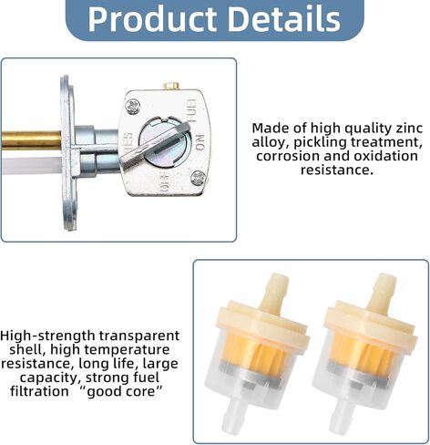 صمام إغلاق الوقود العالمي بيتكوك، مفتاح خزان الغاز متوافق مع Yamaha TTR90-250 YFB250 YFM200-400 Kawasaki KLF300 Bayou سوزوكي LTZ400 Quadsport ATVs الدراجات النارية in Kuwait