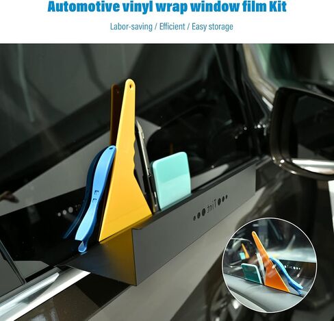 NEWISHTOOL Vehicle Window Tint Tool Speed Loader for Top & Bottom Gap Gasket Wrap Film Installation, 13-inch Loading Edge with PTFE Slide Felt and Tint Tools Placing Platform in Kuwait