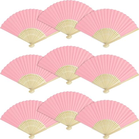 50 Packs White Paper Fans Paper Hand Fan Bamboo Folding Fan Handheld Fan Paper Folded Fan Paper Fan for Wedding Party and Home Decoration in Kuwait