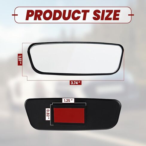 قطعتان من مرآة النقطة العمياء للسيارة - طقم مرايا جانبية محدبة للرؤية الخلفية، زجاج عالي الدقة مستطيل الشكل بزاوية واسعة للرؤية الخلفية مع ملحقات غطاء النقطة العمياء مع أجزاء المطر in Kuwait