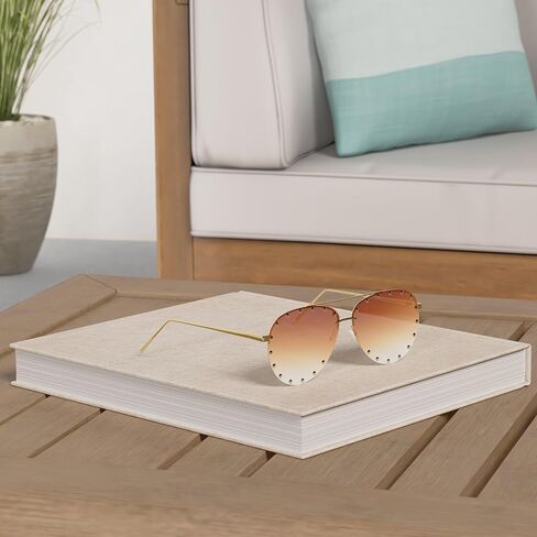 BVAGSS Women Rimless Oversized Studded Sunglasses Gradient Color Lens Rivet Fashion Lightweight Design WS027 in Saudi Arabia