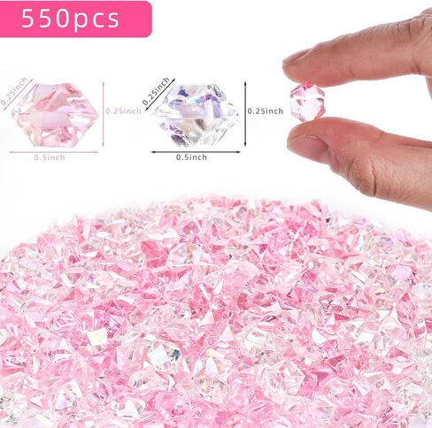 FUTUREPLUSX 550 قطعة من صخور الجليد الزرقاء المزيفة، 0.5 * 0.25 * 0.25 بوصة صغيرة من الأكريليك الأزرق صخور الجليد المجروشة الصغيرة من الماس المزيف والكريستال البلاستيكي والأحجار الكريمة لحشو المزهرية وديكور الحفلات in Saudi Arabia