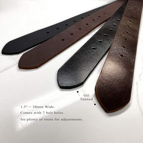 One Piece Full Grain Buffalo/Oil Tanned Leather Replacement Belt Strap or Belt with Buckle 1-1/2" (38mm) wide in Saudi Arabia