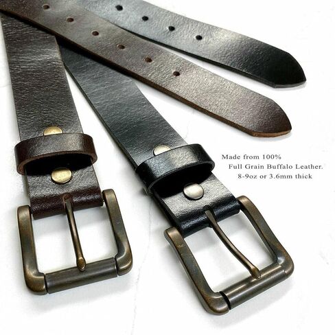 One Piece Full Grain Buffalo/Oil Tanned Leather Replacement Belt Strap or Belt with Buckle 1-1/2" (38mm) wide in Saudi Arabia