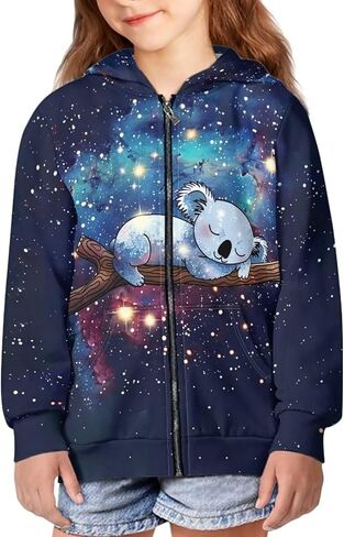 Upetstory Girls Boys Fashion Hoodies Sweatshirts Full Zip Up for Kids Clothing in Kuwait
