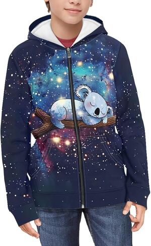 Upetstory Girls Boys Fashion Hoodies Sweatshirts Full Zip Up for Kids Clothing in Kuwait