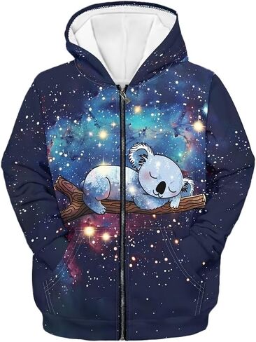 Upetstory Girls Boys Fashion Hoodies Sweatshirts Full Zip Up for Kids Clothing in Kuwait