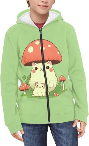 Upetstory Girls Boys Fashion Hoodies Sweatshirts Full Zip Up for Kids Clothing in Kuwait