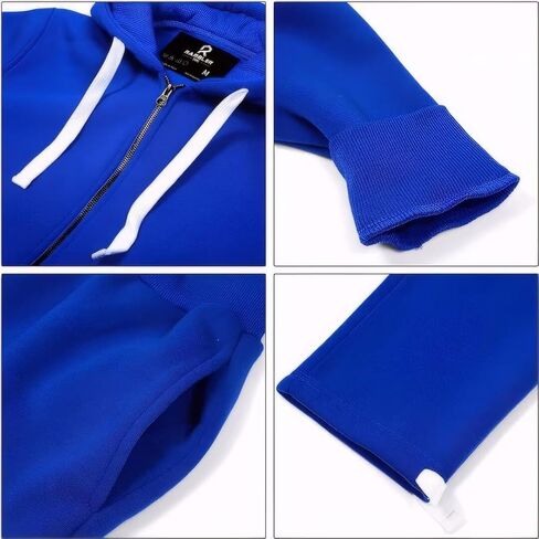 طقم بدلة رياضية للرجال من R RAMBLER 1985، بدلة رياضية بغطاء للرأس من الصوف السميك، قطعتين، ملابس كاجوال للشتاء أكثر دفئًا in Kuwait