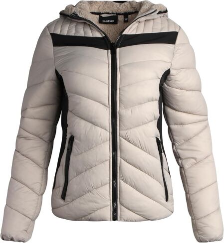 bebe Women's Puffer Vest - Lightweight Quilted Glacier Shield Winter Vest with High Collar and Hood - Jacket for Women (S-XL) in Saudi Arabia