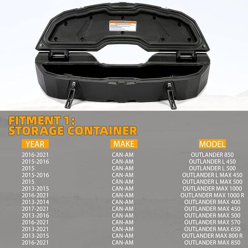 ECOTRIC Cargo Storage Box Trunk Compatible with 2013-2021 Can-Am Maverick X3 MAX Outlander Renegade 1000 800 850 500 Replacement for 715003879 12 Gal (45L) in Saudi Arabia