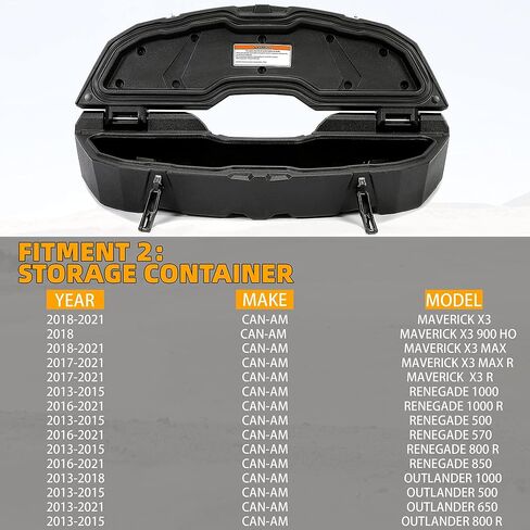 ECOTRIC Cargo Storage Box Trunk Compatible with 2013-2021 Can-Am Maverick X3 MAX Outlander Renegade 1000 800 850 500 Replacement for 715003879 12 Gal (45L) in Saudi Arabia