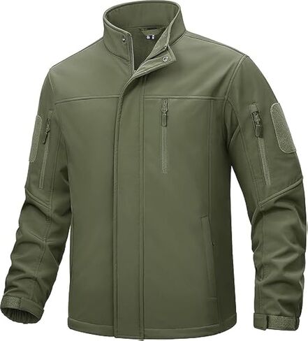 TACVASEN Men's Tactical Softshell Jacket Fleece Lined Water Resistant Windbreaker Military Lightweight Coat for Hiking in Kuwait