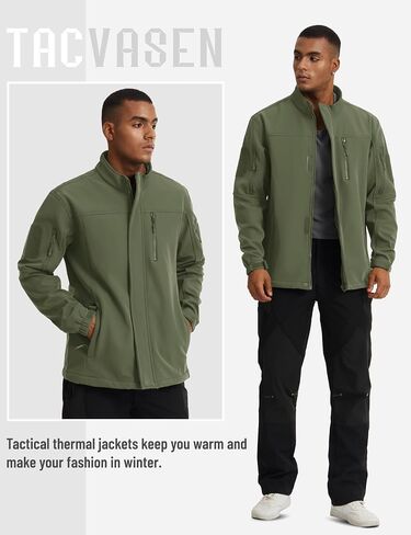 TACVASEN Men's Tactical Softshell Jacket Fleece Lined Water Resistant Windbreaker Military Lightweight Coat for Hiking in Kuwait