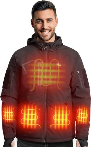 KEMIMOTO Heated Jackets for Men with 15000mAh Battery Pack, Winter Outdoor Warming Soft Shell Electric Heating Coat in Saudi Arabia