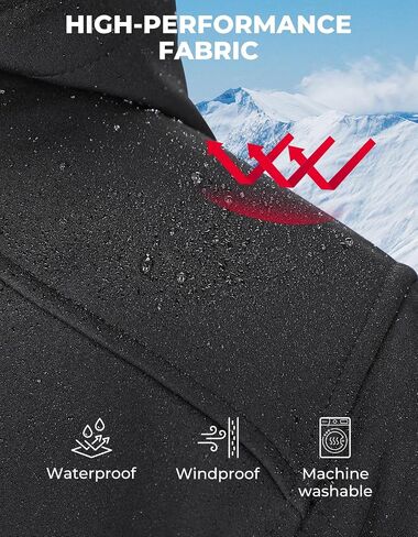 KEMIMOTO Heated Jackets for Men with 15000mAh Battery Pack, Winter Outdoor Warming Soft Shell Electric Heating Coat in Saudi Arabia