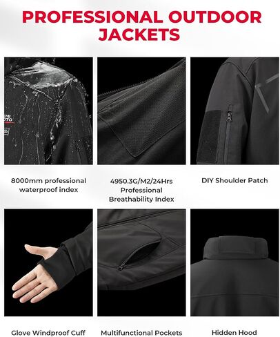 KEMIMOTO Heated Jackets for Men with 15000mAh Battery Pack, Winter Outdoor Warming Soft Shell Electric Heating Coat in Saudi Arabia