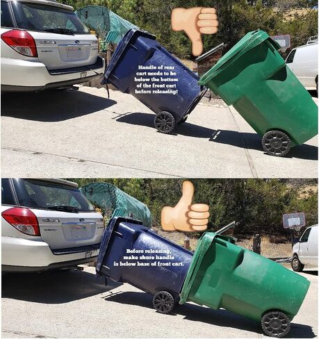 Trash Can Hauler | Garbage Can Hauling Towing Straps | No Hitch Required | Vehicle to Cart Strap | Works with Any Vehicle | Trash Can Transporter & Cart Attaches to Cars, ATV, Lawn Mower in Saudi Arabia