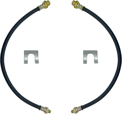 2Pack 18 Inch Upgraded Universal Rubber Brake Hose - Flexible Brake Line, 3/8" - 24 Male to 3/8" - 24 Female, Sturdy, Easy to Install Brake Line Kit in Saudi Arabia