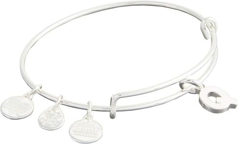 سوار Alex and Ani قابل للتوسيع للنساء، حلية حرف Q الأولي، لمسة نهائية فضية لامعة، من 2 إلى 3.5 بوصة in Saudi Arabia
