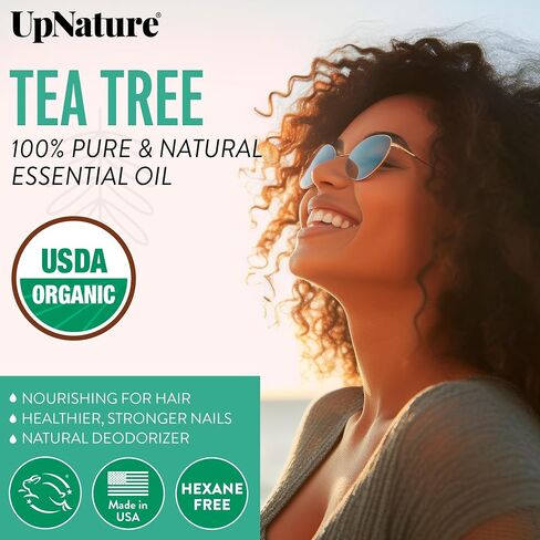 UpNature Organic Tea Tree Oil - 100% Pure Tea Tree Essential Oil for Skin, Toenail & Hair, 2oz in Kuwait