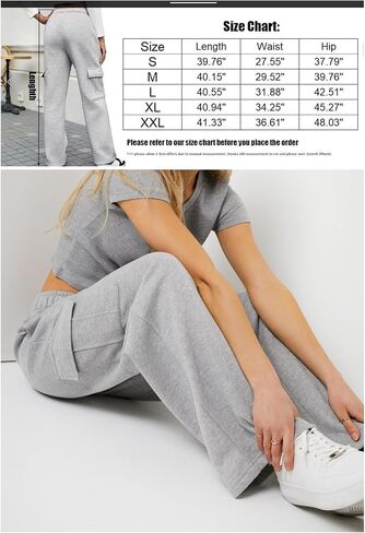 HOPYOP Womens Sweatpants Wide Leg Pants for Women Fall Winter Baggy V Crossover Womens Sweat Pants with Pockets in Saudi Arabia