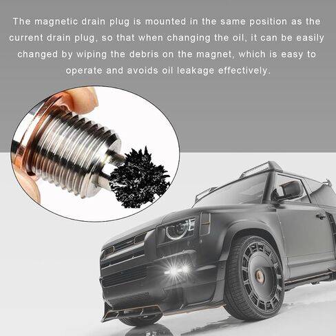 Magnetic Oil Drain Plug, Aluminum M12×1.5 Sump Drain Nut Bolt with 5 PCS Copper Crush Washer, Universal Oil Drain Plug Replacement for Most Cars Motorcycles, Car Accessories in Kuwait