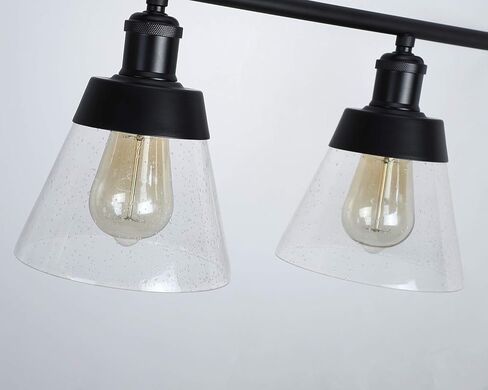 إضاءة جزيرة المطبخ الزجاجية الريفية، ثريا خطية من الزجاج الشفاف، 3 أضواء قابلة للتعديل قضيب صناعي قلادة إضاءة للمطبخ في غرفة الطعام في المزرعة، برونز مطلي بالزيت in Kuwait