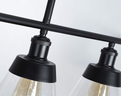 إضاءة جزيرة المطبخ الزجاجية الريفية، ثريا خطية من الزجاج الشفاف، 3 أضواء قابلة للتعديل قضيب صناعي قلادة إضاءة للمطبخ في غرفة الطعام في المزرعة، برونز مطلي بالزيت in Kuwait