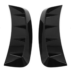 UOIENRT 2PCS Car Decorative Fender Cover Trim Scoop, Intake Side Vent Decal Universal, Carbon Fiber ABS Bumper Hood Sticker, Adhesive Designed (Glossy Black)