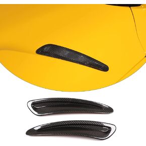 Daeiclru Real Carbon Fiber Front Hood Air Vent Trim Cover Fit for Toyota Supra GR A90 A91 MK5 2019-2022, Hood Air Vent Molding Trim Kit Exterior Accessories (Black)