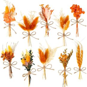 8 Pack Dried Flower Bouquet Multicolor Dried Pampas Grass with Stems Boho Wedding Dry Floral Arrangement Mini Dried Embossing Bundles Natural Dried Flowers for Cafts, Vase,DIY,Wedding Party Decor