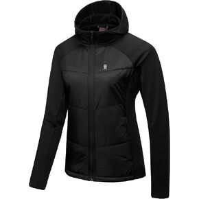 Little Donkey Andy Womens Insulated Softshell Jackets, Outdoor Athletic Jacket for Women with Hoodie Water Repellent