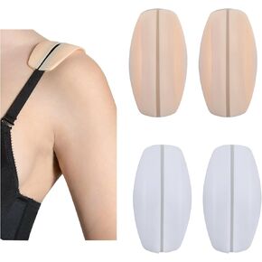 4 Pcs Bra Strap Holders for Slipping, Silicone Bra Strap Cushions Bra Strap Pads Non-Slip Shoulder Protectors Pads (2 Colors)