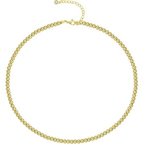 Gold Beaded Necklaces for Women,14K Gold Plated Dainty Choker Necklace,Lightweight Hollow Ball Bead Chain Necklace Adjustable length Chunky Gold Necklaces for Women Trendy, Christmas Birthday Gift