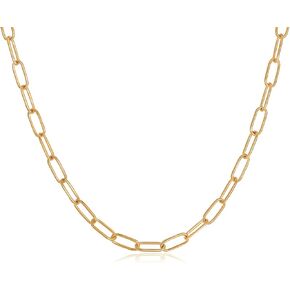 14K Gold Plated Paperclip Chain Necklace for Women Dainty Chain Necklace Bracelet Set for Women Jewelry Snake Shape Link